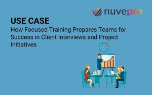 A team engaged in focused training sessions, enhancing their skills and confidence to excel in client interviews and project initiatives.