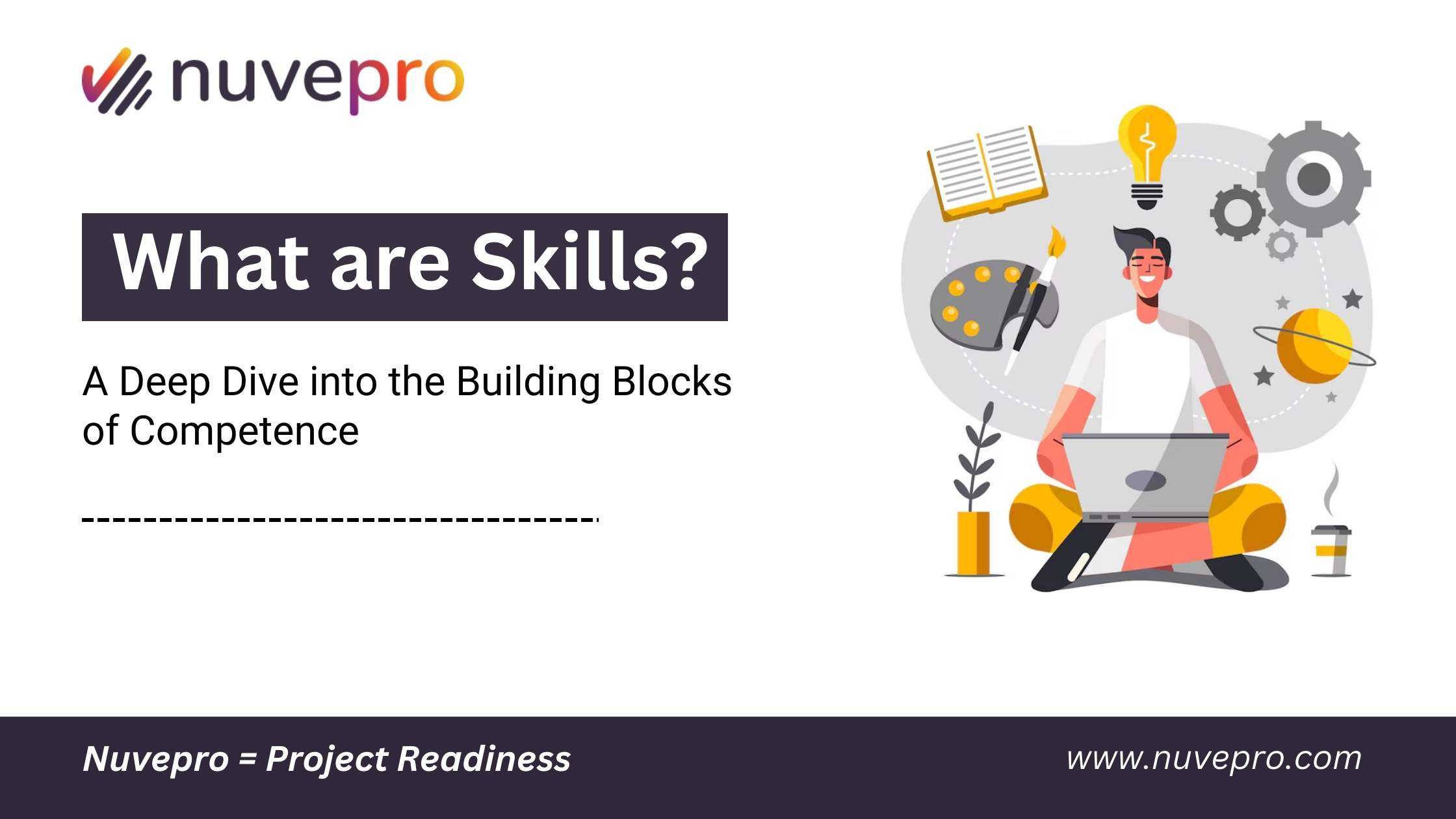 A conceptual illustration of skills as the building blocks of competence, showcasing knowledge, experience, and hands-on learning for professional growth.